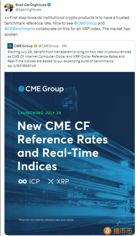 Ripple 加入 CME 集团和 CF 基准，XRP 开始上涨的时刻即将到来